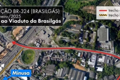Bahia: “Tráfego é alterado” Tráfego é alterado na BR-324 no sentido Salvador-Feira de Santana
